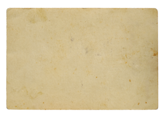 Empty vintage photo paper back  with dusts on transparent background, png image