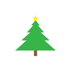 Fototapeta premium christmas tree vector with star. Festive decoration symbol 
