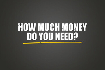 Obraz premium how much money do you need. A blackboard with white text. Illustration with grunge text style.
