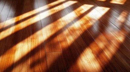 Wooden Floor with Shadow Play in Natural Light