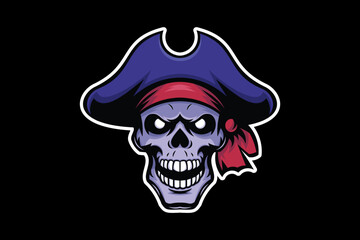 Angry Skull with Pirate Hat Illustration for Bold and Edgy Designs