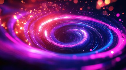 Obraz premium Vivid Swirling Cosmic Energy in Purple and Pink