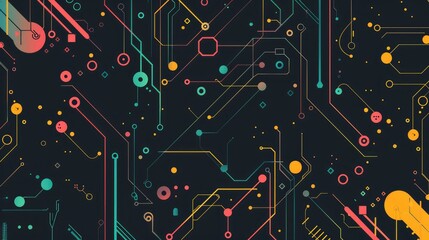 Digital background for AI technology, data, sound, graphics.