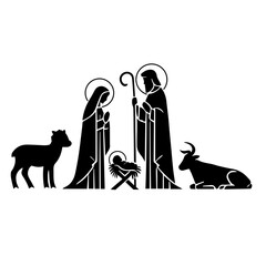  Nativity Scene featuring Mary, Joseph, and Baby Jesus