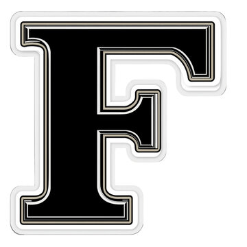 recommend clip art: Bold Black and White Letter F with Rounded Edges and 3D Effect