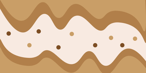 waves with brown color textured halftone with cute and adorable design