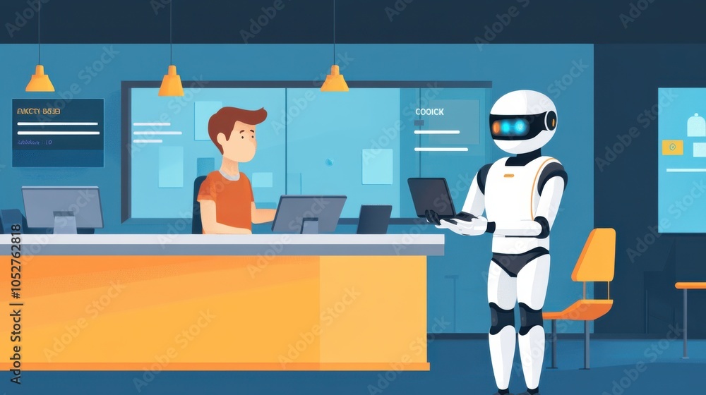 Poster a virtual banking assistant powered by ai, interacting with a customer through a chatbot.