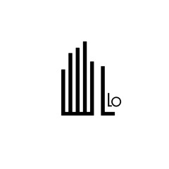 Abstract Cityscape Illustration with Minimalist Design and a Circle