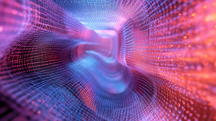 Futuristic Digital Tunnel with Vibrant Colors