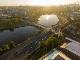 Harvard University and the Charles River, Boston, Massachusetts, United States.