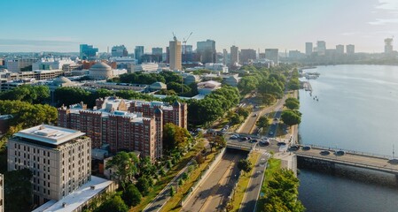 Bridge crossing the Charles River to MIT, Cambridge, Massachusetts, United States.