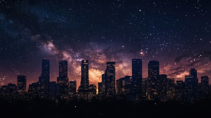 Fototapeta premium The capital city skyline illuminated by a mix of modern and classic architecture, with