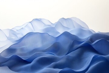 Obraz premium Vagues abstraites en dégradé de bleu océan style minimaliste 