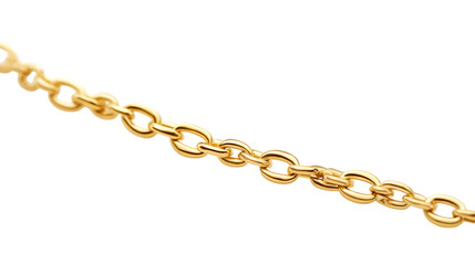 Golden Chain on White Background,