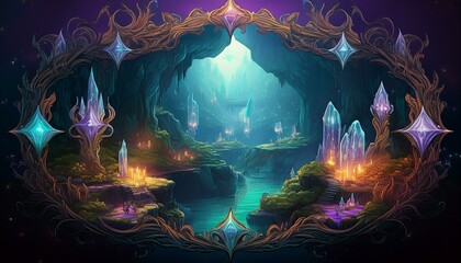 Obraz premium DnD Map Crystal Garden Cavern AI Generate