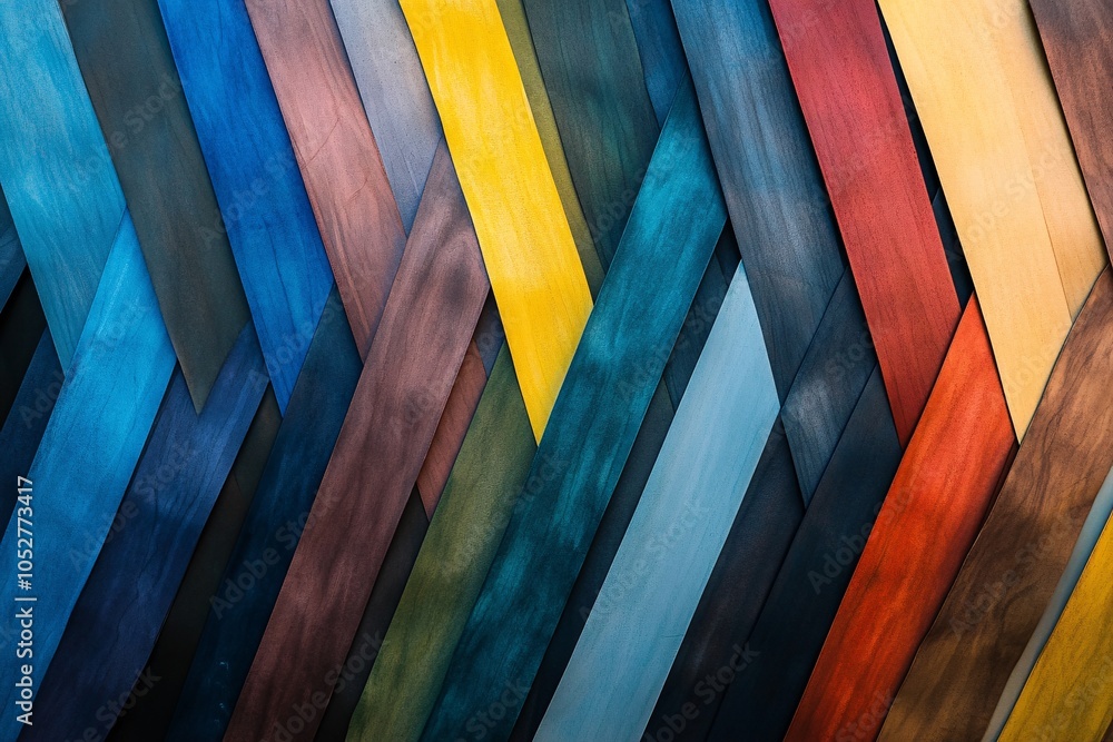 Poster abstract colorful wooden planks diagonal pattern texture background