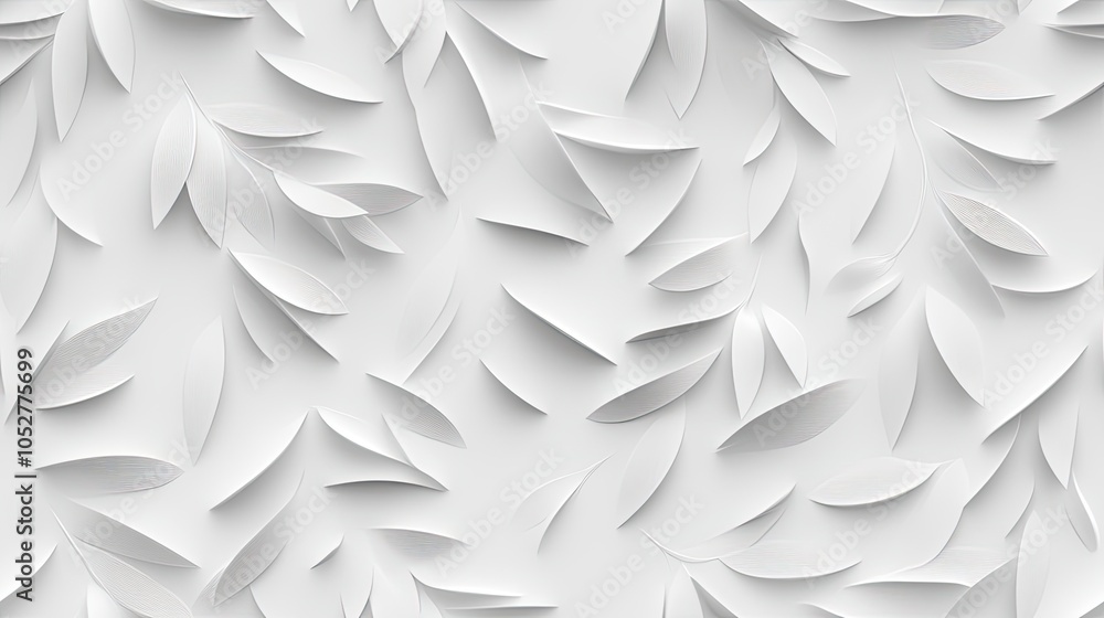 Poster delicate branches with leaves create a minimalist, high-resolution design on a light textured backgr