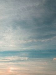 Big White Fluffy Clouds on A Blue Sky With Fine Whispy Lines