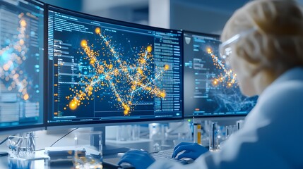 Scientist Analyzing Data on Computer