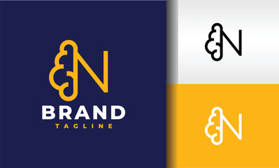letter N brain logo