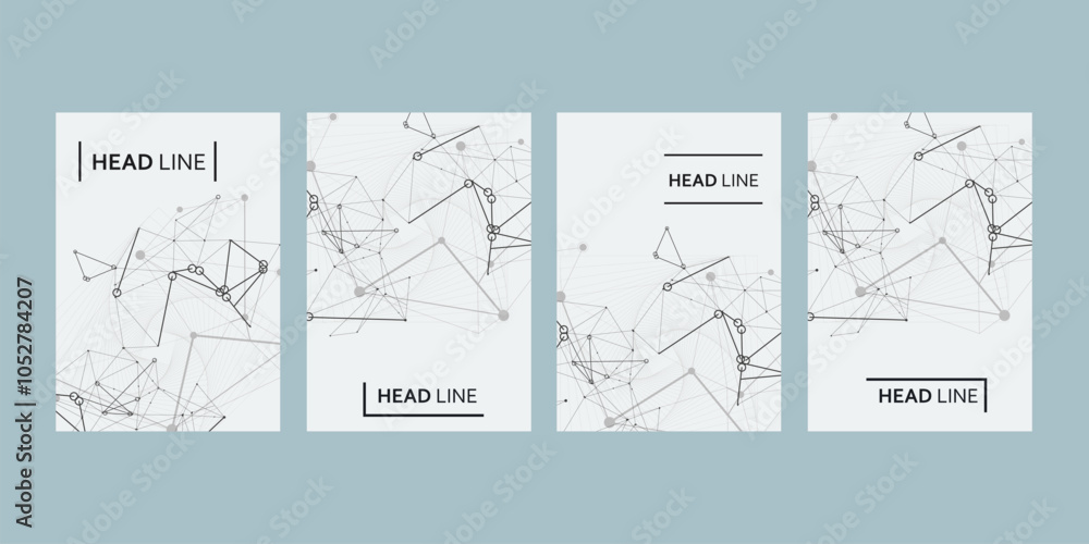 Poster card on white backdrop. business technology concept. vector template. business card. circle shape te