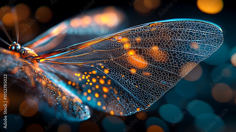 Aufkleber microscopic image of a butterfly wing focusing on the intricate patterns and scales