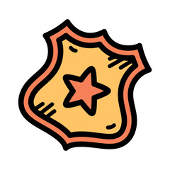 Police Badge Doodle Illustration