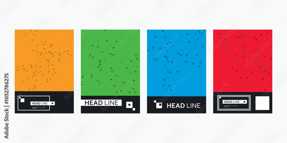Poster trendy business card for medical design. digital science technology. business idea concept. abstract