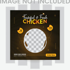 Super delicious food menu for social media post template