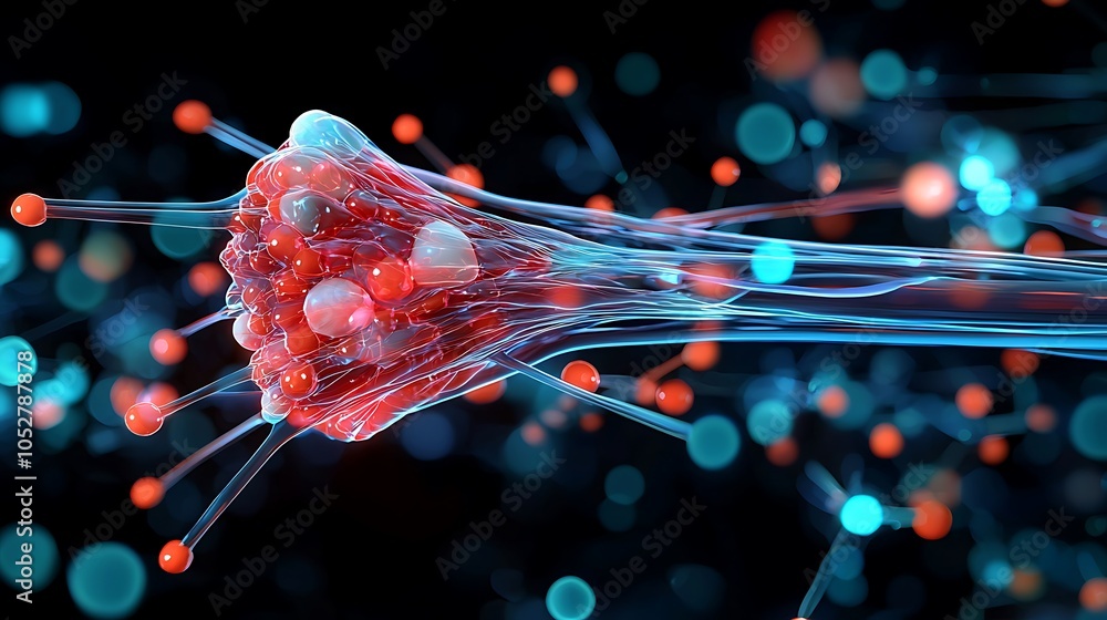 Poster abstract representation of molecular structure and connection