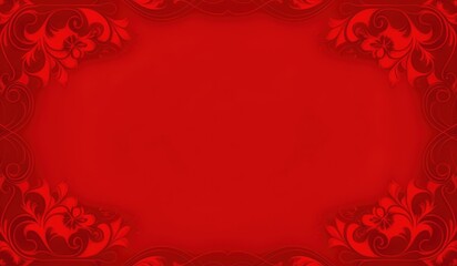 red background with a floral border and a place for text red background