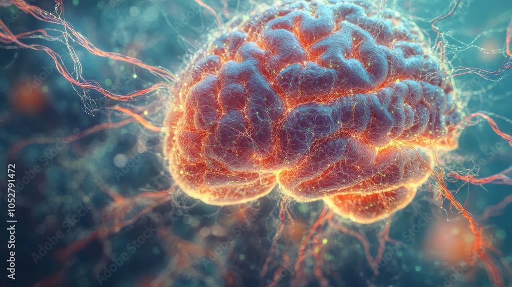 Poster exploring the four-taking layered model of the human brain and its neural connections