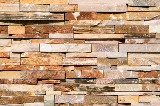 Golden White Slate Ledgestone, Brick Rocks Wall Texture Backgrounds
