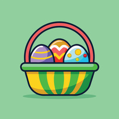 Fototapeta premium Colorful Easter eggs in a basket.
