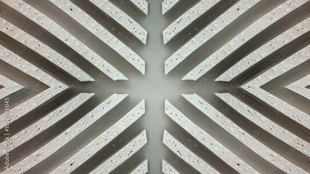 Poster abstract geometric pattern of architectural elements on a white background.
