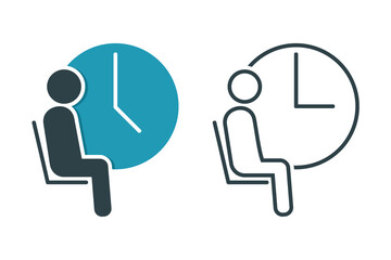 Obraz premium People sit waiting icon. Illustration vector