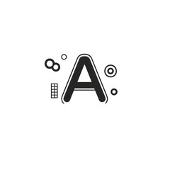 Letter A with Geometric Shapes