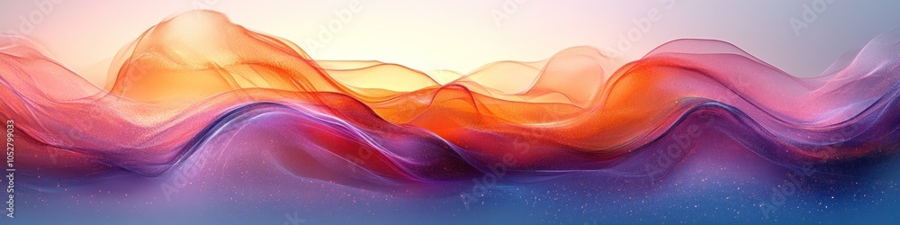 Poster Abstract waves of color creating a serene and dynamic visual effect.