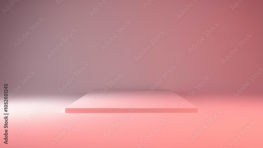 Poster empty presentation platform with vibrant lighting and soft shadows.