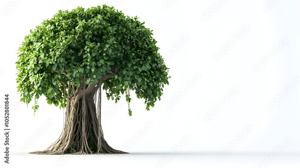 Poster a ficus tree with climbing vines wrapped around the trunk
