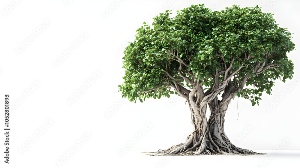 Poster a ficus tree with climbing vines wrapped around the trunk