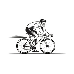 Fototapeta premium Silhouette of Cyclist on Bike