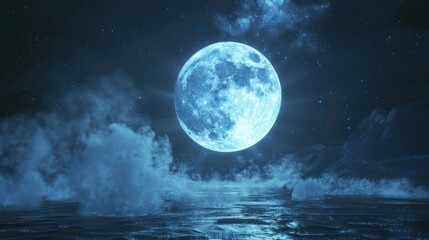 Full Moon over a Mystical Landscape