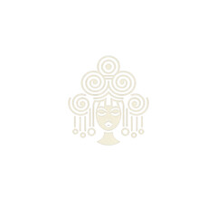 Obraz premium Abstract Woman with Spirals in Hair
