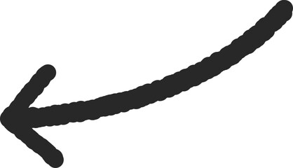 太いマジックペンで描いた手描きのシンプルな矢印