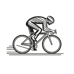 Obraz premium Cyclist in Action - Silhouette of a Road Bike Rider