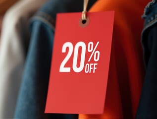 Exciting Black Friday Sale in Supermarket Red Discount Tag Showing Up to 70% Off on Clothing