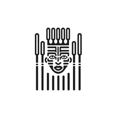 Obraz premium Abstract Tribal Mask with Crown