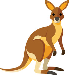 kangaroo illustration on white background © Jomir