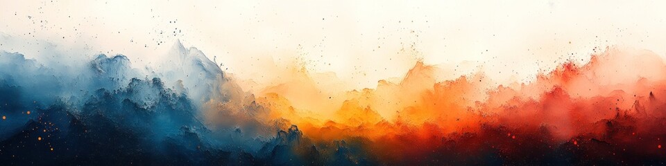 Obraz premium Abstract watercolor landscape with vibrant colors and textures.